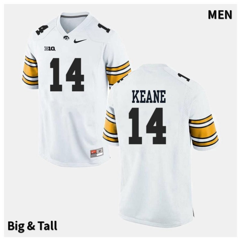 Men's Iowa Hawkeyes NCAA #14 Connor Keane White Authentic Nike Big & Tall Alumni Stitched College Football Jersey XR34L38PW